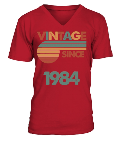 38th Vintage Birthday 1984 V-Neck T-shirt