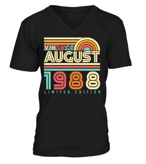 August 1988 Retro V-Neck T-shirt