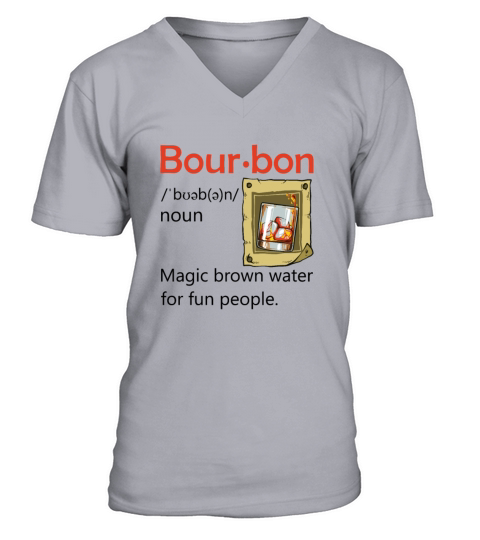 Bourbon Definition Drinking Quote Magic Brown Wate V-Neck T-shirt
