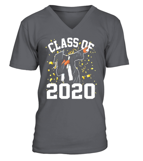Class of 2020 With Dabbing Graduation Girls V-Neck T-shirt