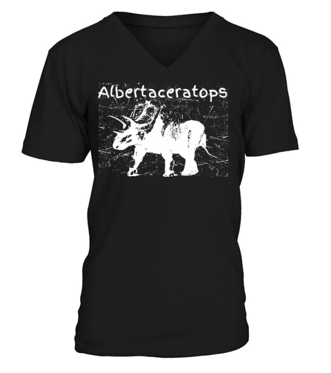 Dinosaur Albertaceratops Carnivorous Funny Vintage V-Neck T-shirt