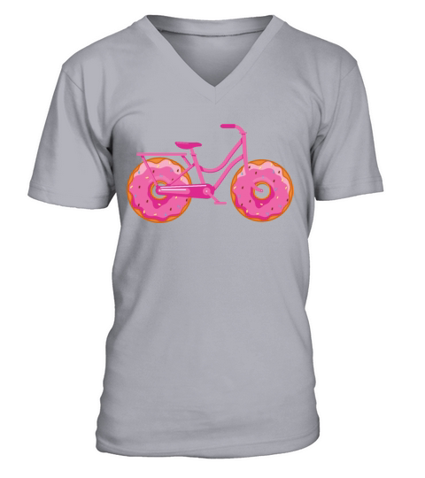 Funny Doughnut Cycling Donut Lover Cyclist Donut V-Neck T-shirt