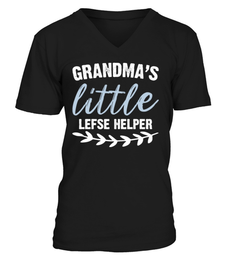 Grandmas Little Lefse Helper Funny Granddaughter V-Neck T-shirt