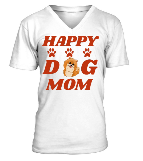 Happy dog mom V-Neck T-shirt
