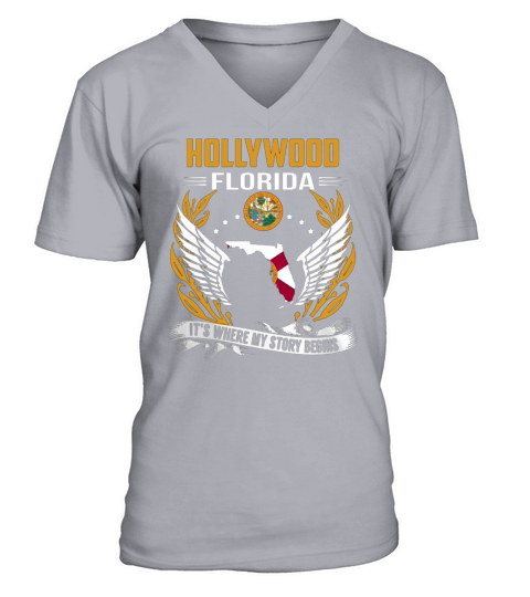 Hollywood, Florida - Its Where My Story Begins V-Neck T-shirt