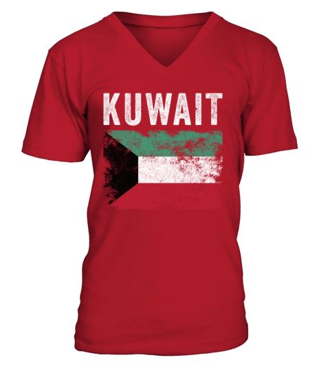Kuwait Flag Distressed - Kuwaiti Flag V-Neck T-shirt