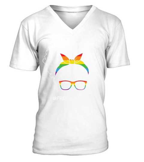 LBGT Flag Gay Pride Human Vintage Rainbow V-Neck T-shirt