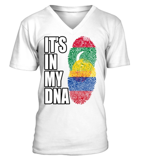 Maldivian And Colombian Mix Heritage DNA Flag V-Neck T-shirt