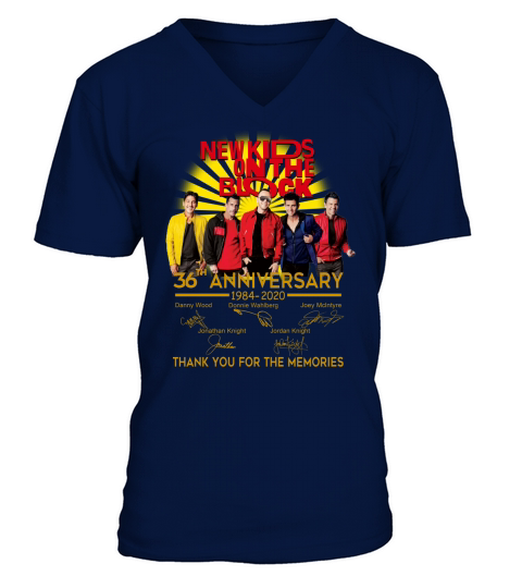 New Kids On The Block 36th Anniversary Signatures - Ladies Flowy Tank V-Neck T-shirt