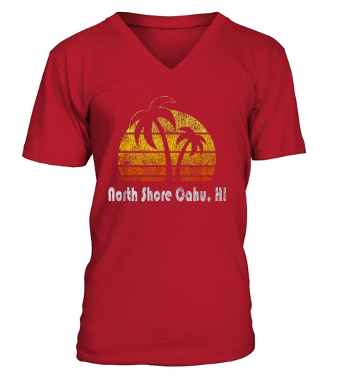 Retro North Shore Oahu T-Shirt Hawaii Beach Shirt V-Neck T-shirt