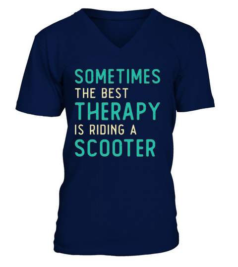 Scooter Driver Best Therapy Stunt Retro Vintage V-Neck T-shirt