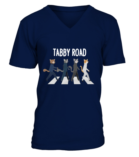Tabby Road Cats V-Neck T-shirt