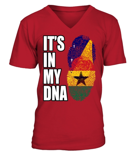 Tokelauan And Ghanaian Mix Heritage DNA Flag V-Neck T-shirt