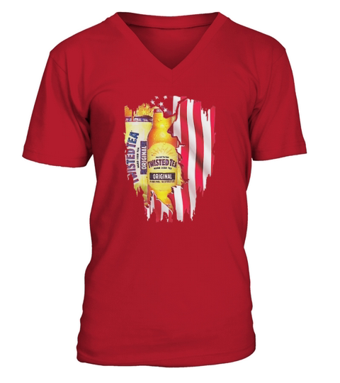 Twisted Tea inside American flag shirt V-Neck T-shirt