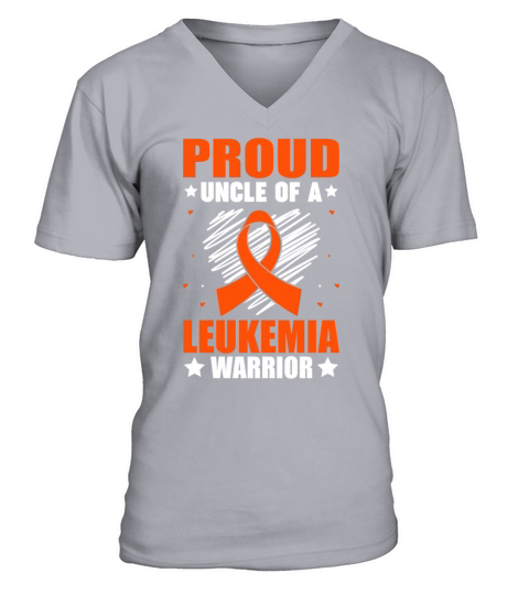 Uncle Leukemia Cancer Awareness Warrior Support Or V-Neck T-shirt
