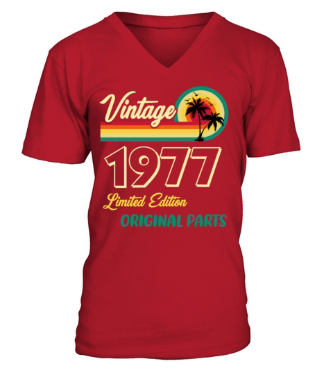 Vintage 1977 Limited Edition Original Parts V-Neck T-shirt