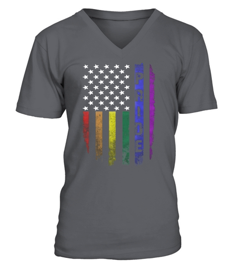 Vintage Lgbt Pride American Flag Gay shirt V-Neck T-shirt