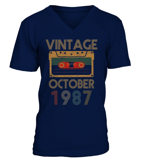 vintage october 1987 V-Neck T-shirt