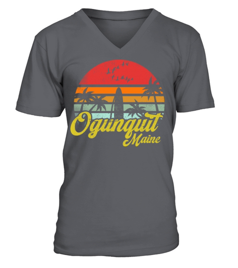 Vintage Ogunquit Maine Surfing Retro Surf Humor V-Neck T-shirt