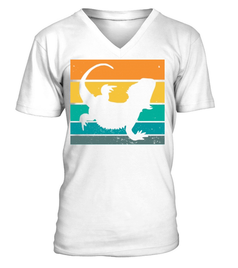 Vintage Retro Bearded Dragon V-Neck T-shirt