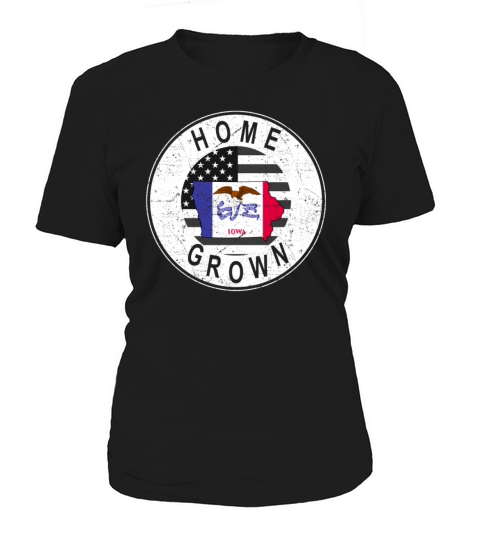 Land Map America US Flag Home Grown Iowa Women's T-Shirt
