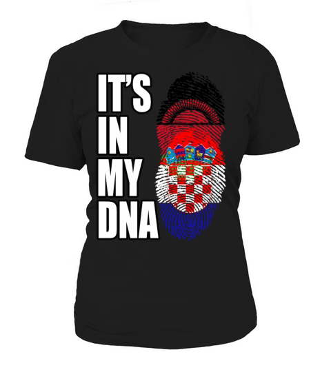 Malawian And Croatian Mix Heritage DNA Flag Women's T-Shirt