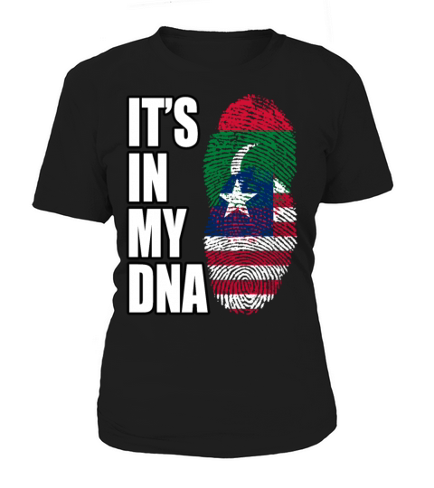 Maldivian And Liberian Mix Heritage DNA Flag Women's T-Shirt