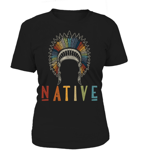 Retro Native American Chief Traditional Art Women's T-Shirt
