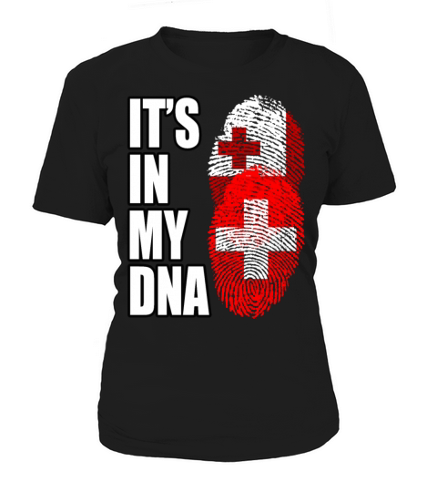 Tongan And Switzerland Mix Heritage DNA Flag Women's T-Shirt