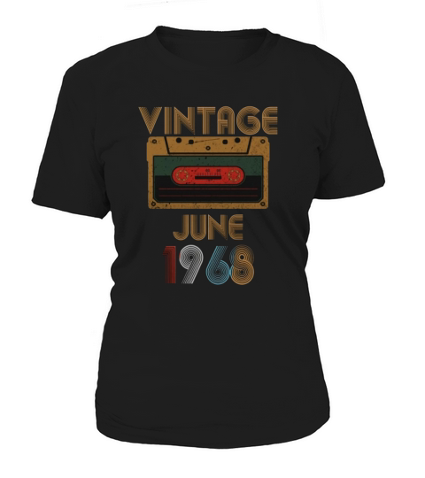 Vintage Birthday Cassette Tape June 1968 52nd Women's T-Shirt
