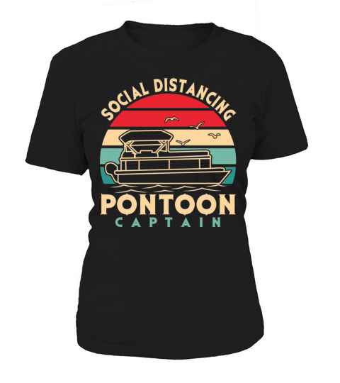 Vintage Social Distancing Pontoon Captain Gift Women's T-Shirt
