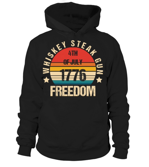 Whiskey Steak Guns and Freedom Patriotic US Flag Hoodie Unisex
