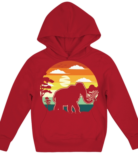 Vintage Prehistoric Animal Mammoth Kids Hoodie