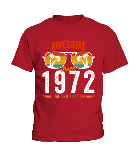 Awesome Since 1972 Birthday Retro Vintage 50 51 Ye Kids T-Shirt