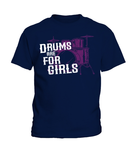 Drummer Drum Set Girl Vintage Kids T-Shirt