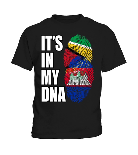 Guyanese And Cambodian Mix Heritage DNA Flag Kids T-Shirt