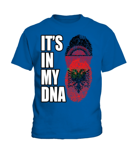 Malawian And Albanian Mix Heritage DNA Flag Kids T-Shirt