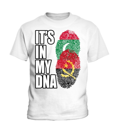 Maldivian And Angolan Mix Heritage DNA Flag Kids T-Shirt