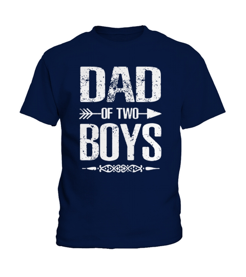 Mens Dad Of Two Boys T-shirt Gift Fathers Day Kids T-Shirt