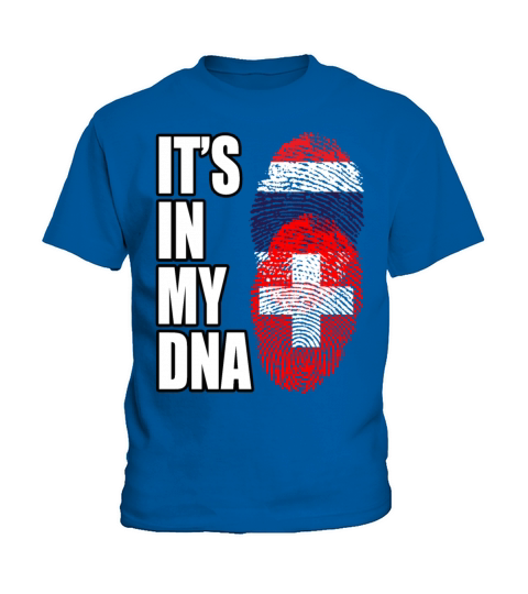 Thai And Switzerland Vintage Heritage DNA Flag Kids T-Shirt