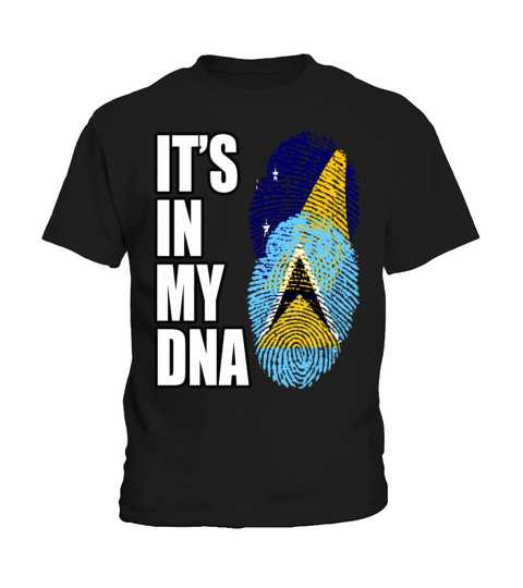 Tokelauan And Saint Lucian Mix Heritage DNA Flag Kids T-Shirt