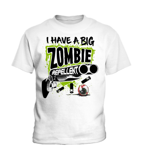 Zombie Repellent Halloween Funny Gun Art Light Kids T-Shirt
