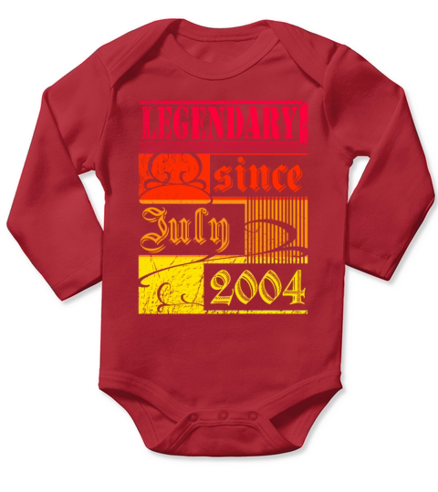 18th birthday Legendary since July 2004 vintage Long Sleeve Baby One-Piece