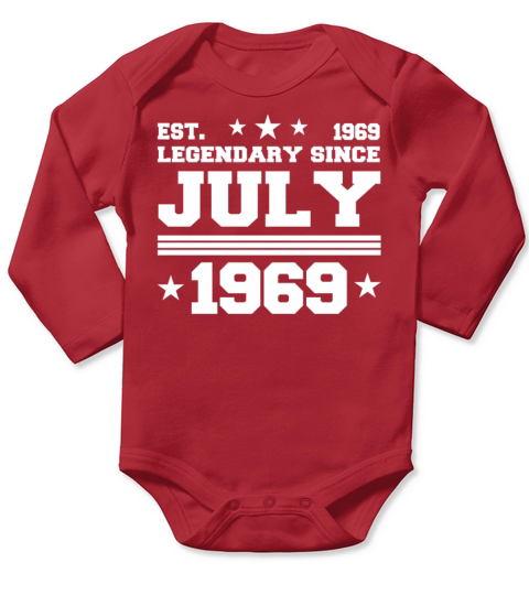 53rd birthday July vintage 1969 gift idea Long Sleeve Baby One-Piece