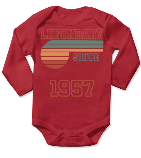 65th Birthday Legendary since 1957 Long Sleeve Baby One-Piece