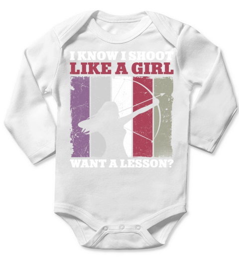 Archery Bow Archer Girl Vintage Long Sleeve Baby One-Piece