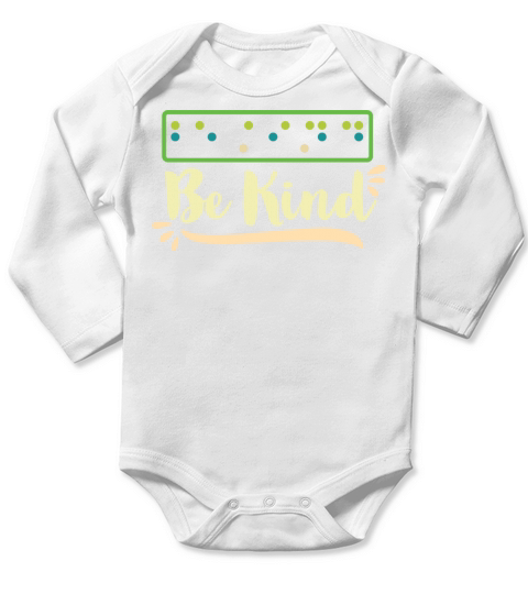 Be Kind Braille Dots Visually Impaired Blind Long Sleeve Baby One-Piece
