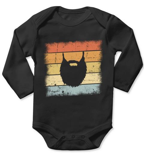 Beard Retro Design Long Sleeve Baby One-Piece