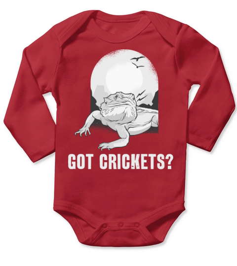 Bearded Dragon Got Crickets Funny Pet Lizard Lover Long Sleeve Baby One-Piece