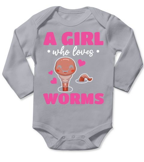Compost Worm Cute Worm - A Girl Who Loves Worms Long Sleeve Baby One-Piece